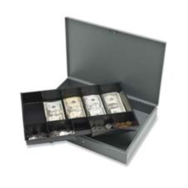 Sparco Products Sparco Products SPR15500 Cash Box- w- 2 Keys- 10 Compartments- 10-.50in.x15in.x2in.- Gray SPR15500